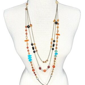 Boho Beaded Flapper Length Necklace